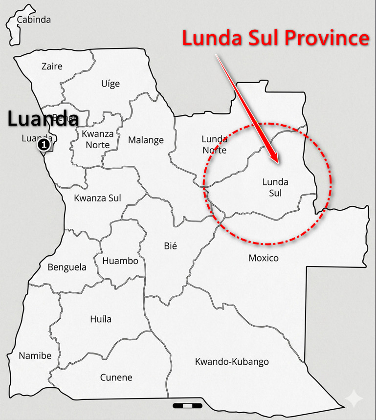 Lunda Sul Province Angola location